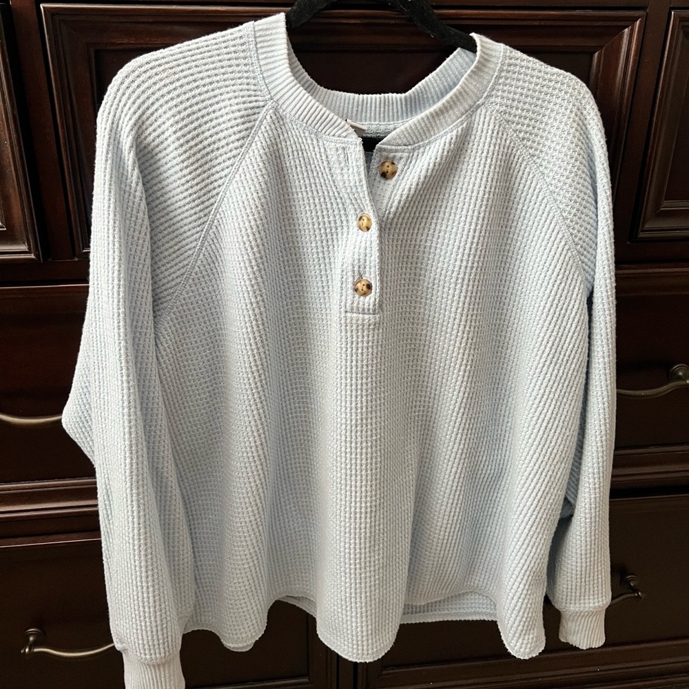 Waffle knit thermal long sleeve